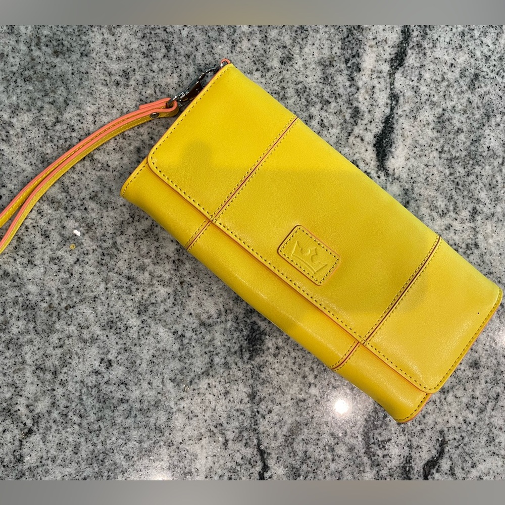 BAEKGAARD US | Long Wallet | Yellow with Orange Interior | 8.5” x 4”